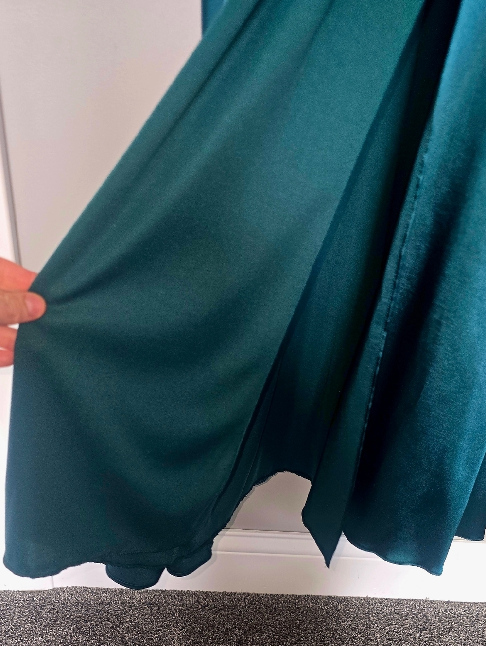 City Triagle Satin Gown, Emerald Prom or Formal Dress, Womens size 1 Floral - Picture 16 of 16